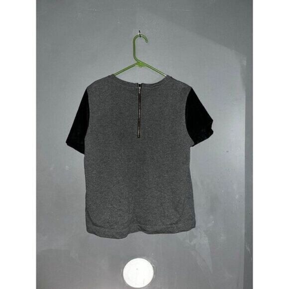 J Crew Leather and Cotton Contrast Shirt Blouse - Picture 3 of 4